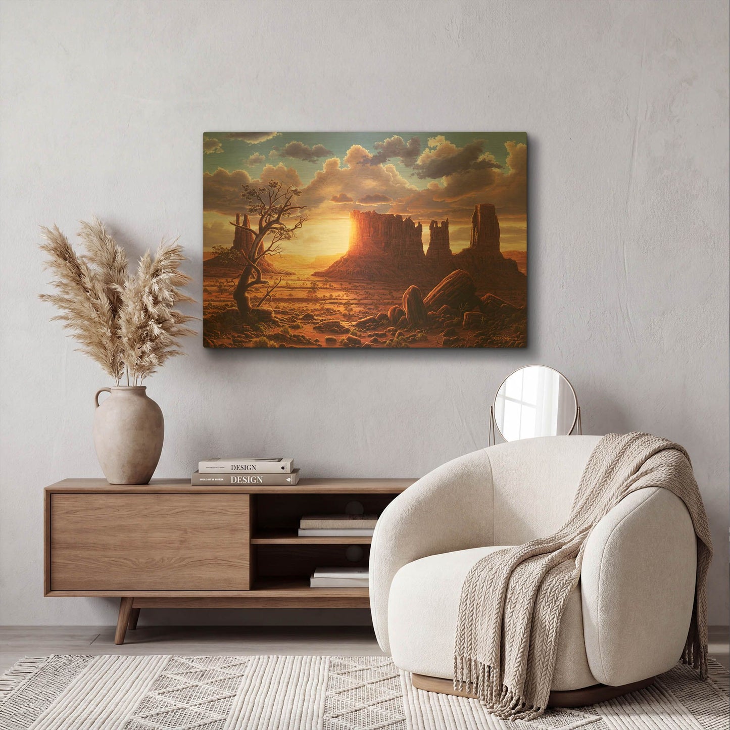 'A World Of Heaven' By R. Hed Gold Metal Wall Art