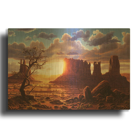 'A World Of Heaven' By R. Hed Gold Metal Wall Art