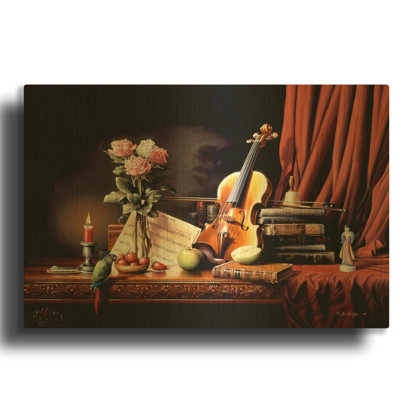 'The Love' By R. Hed Gold Metal Wall Art