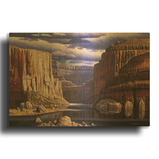 'Return To Earth' By R. Hed Gold Metal Wall Art