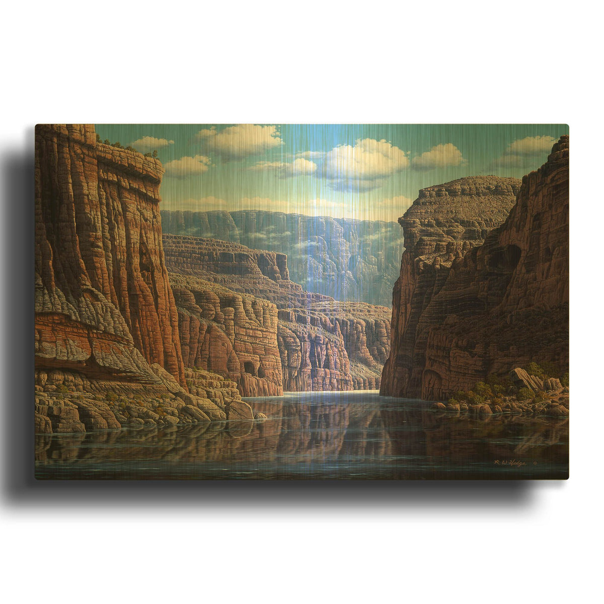 'Nature' By R. Hed Gold Metal Wall Art