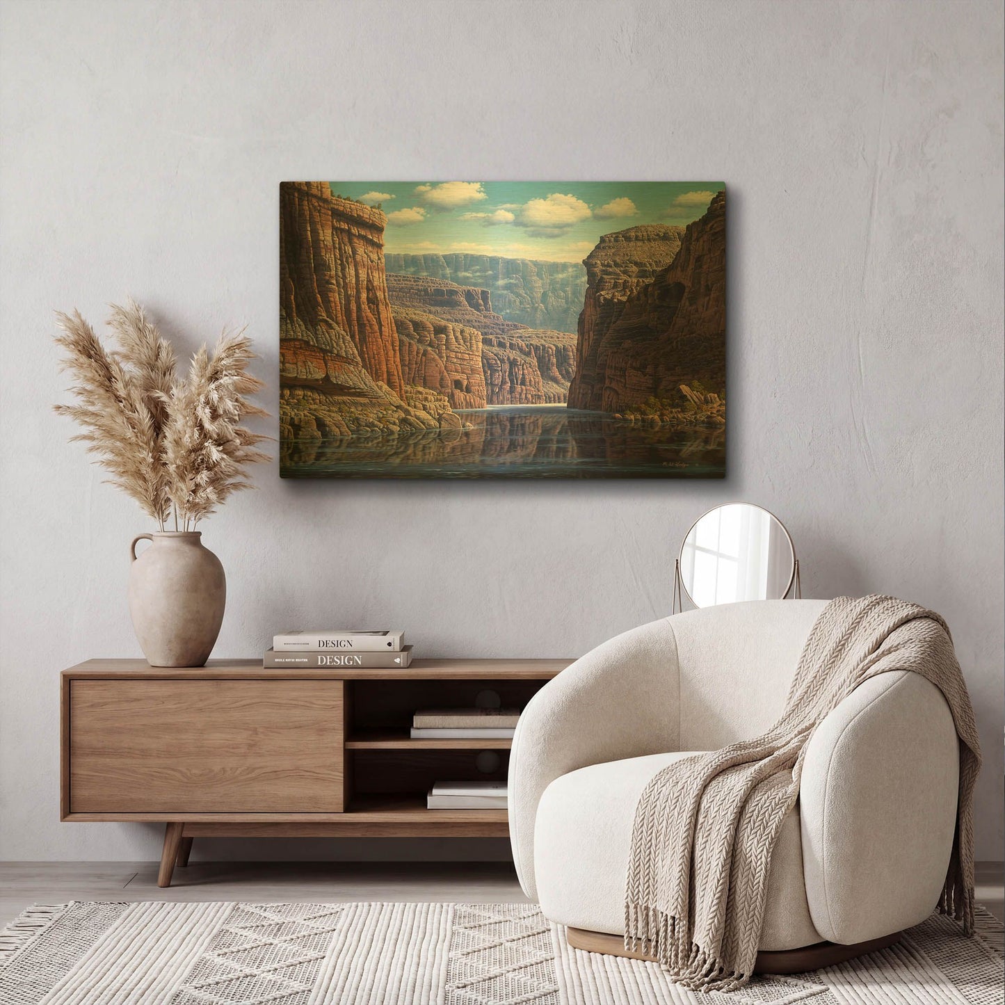 'Nature' By R. Hed Gold Metal Wall Art