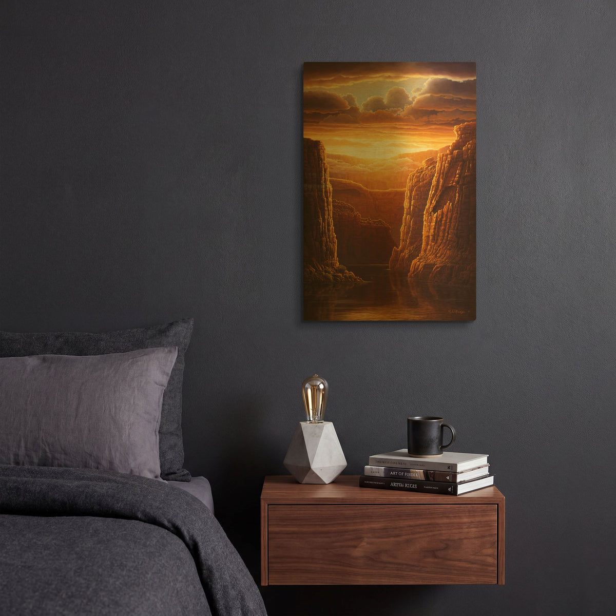 'Warm Reflections' By R. Hed Gold Metal Wall Art