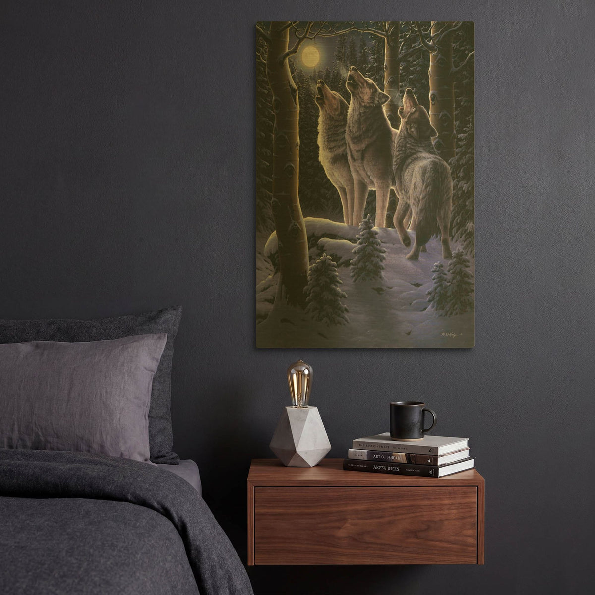 'Midnight Clear' By R. Hed Gold Metal Wall Art