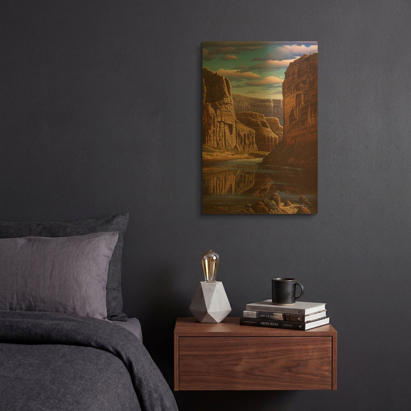 'Master Of Time' By R. Hed Gold Metal Wall Art