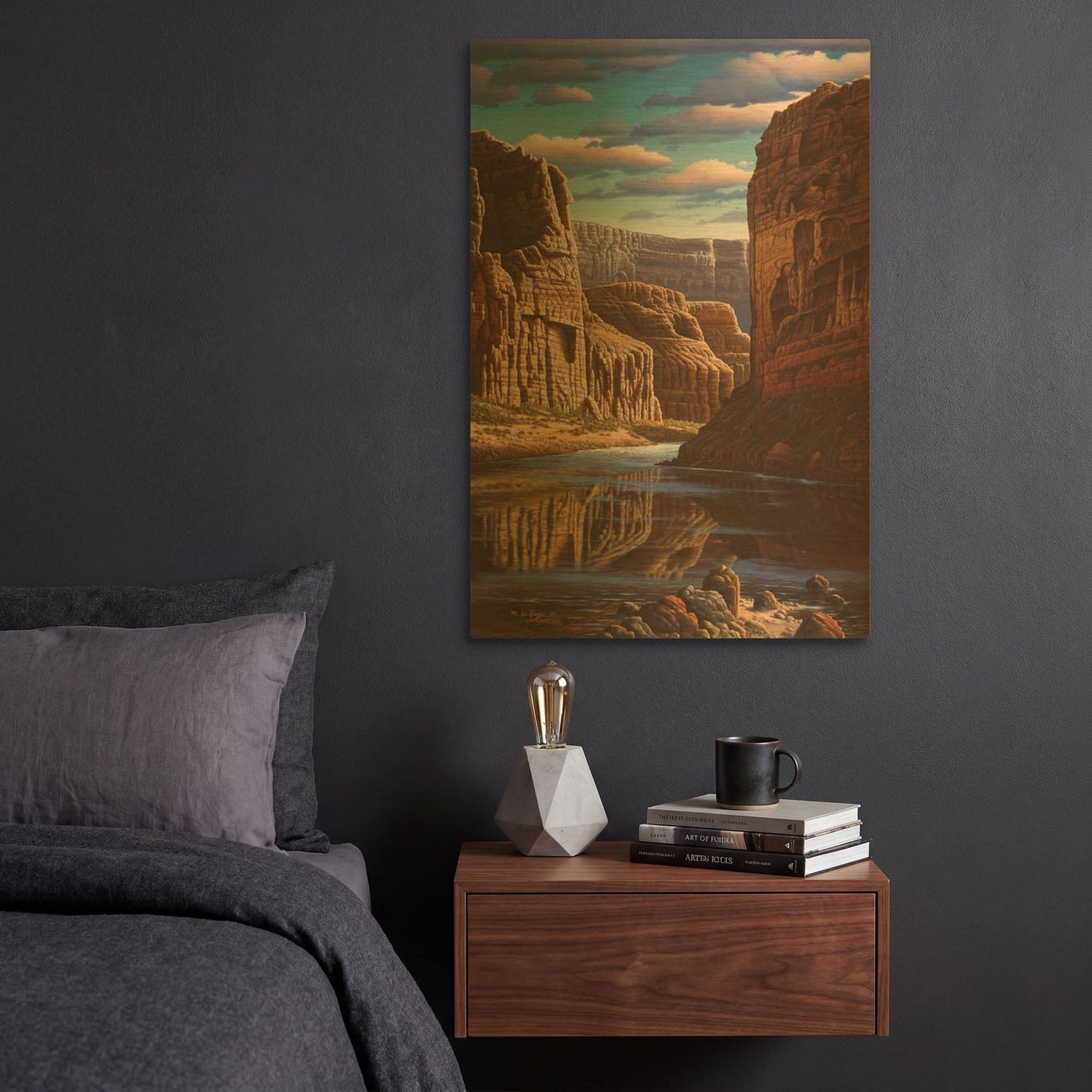'Master Of Time' By R. Hed Gold Metal Wall Art