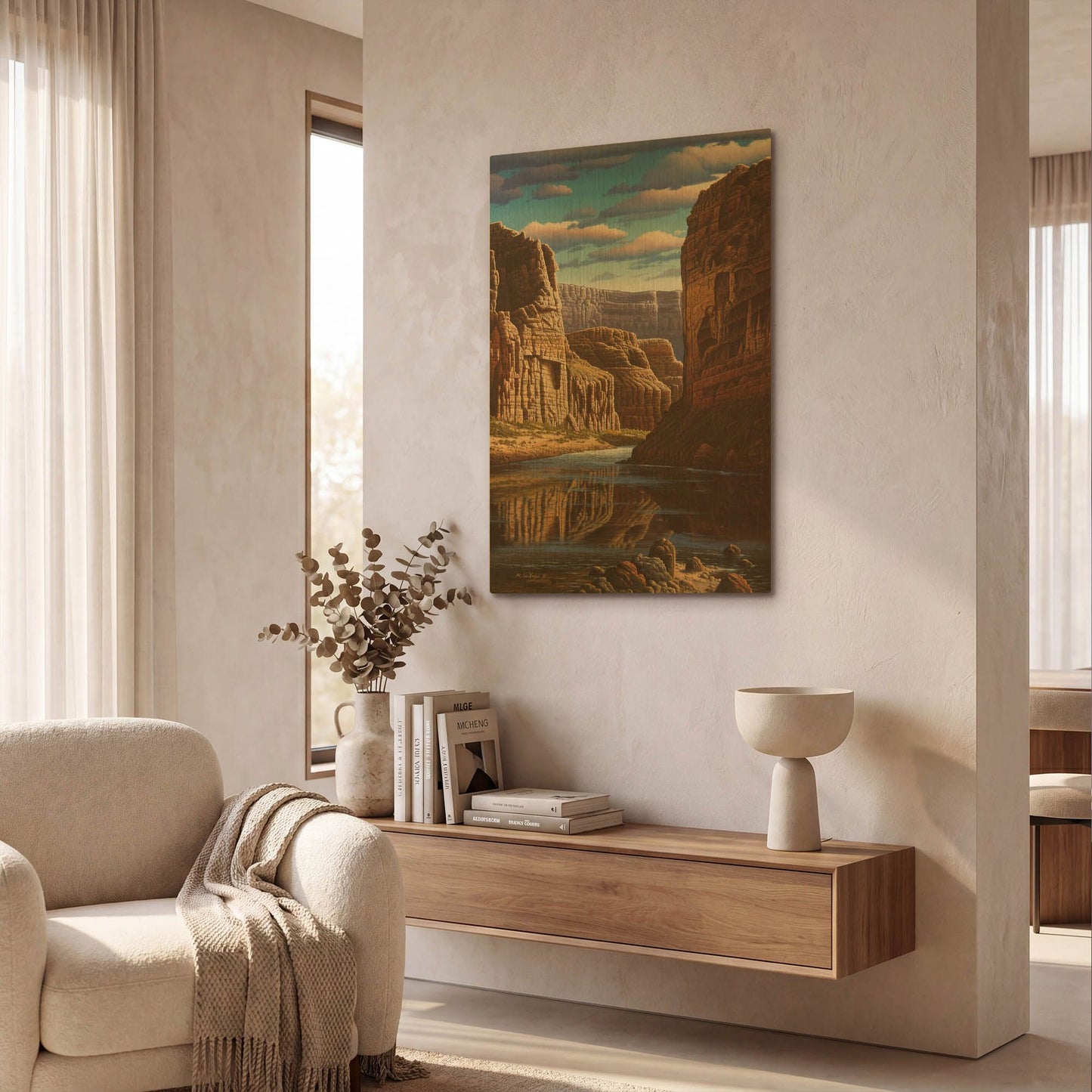 'Master Of Time' By R. Hed Gold Metal Wall Art