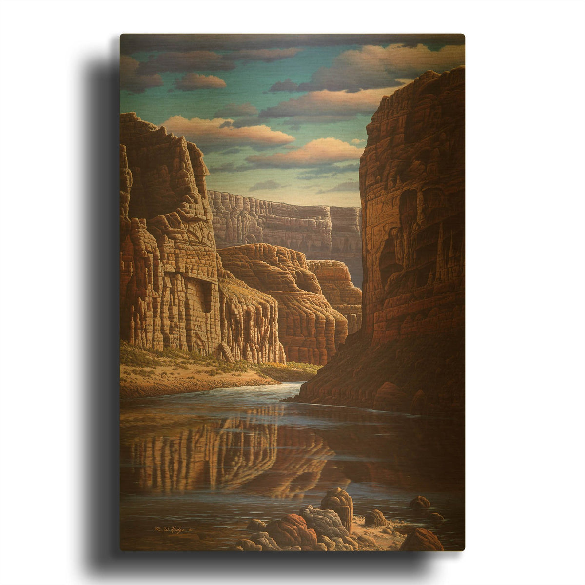'Master Of Time' By R. Hed Gold Metal Wall Art