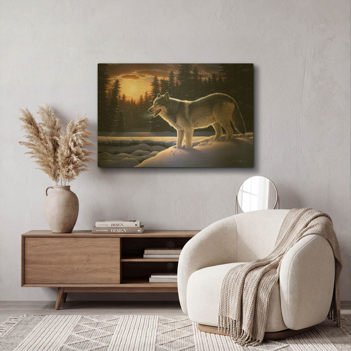 'New Trail' By R. Hed Gold Metal Wall Art