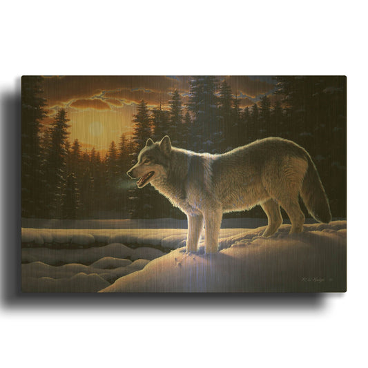 'New Trail' By R. Hed Gold Metal Wall Art