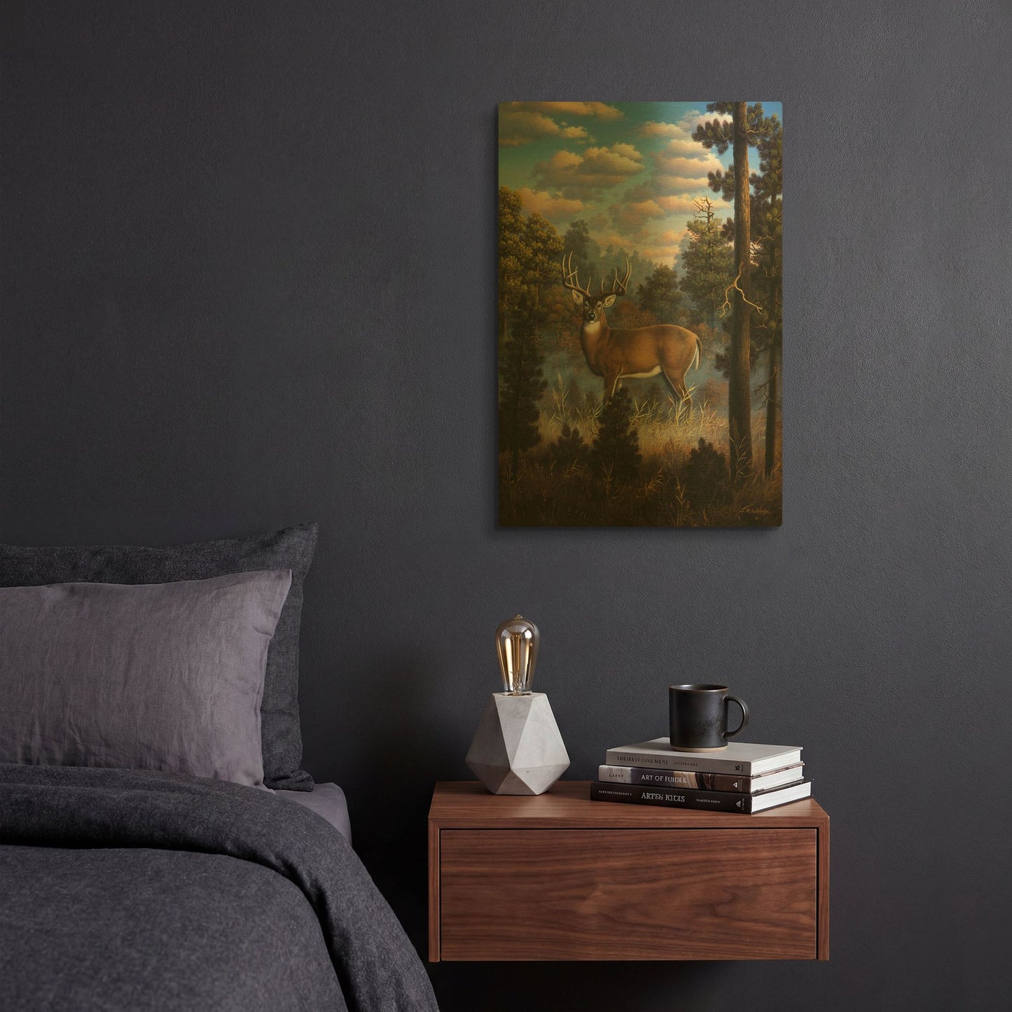 'Morning Light' By R. Hed Gold Metal Wall Art