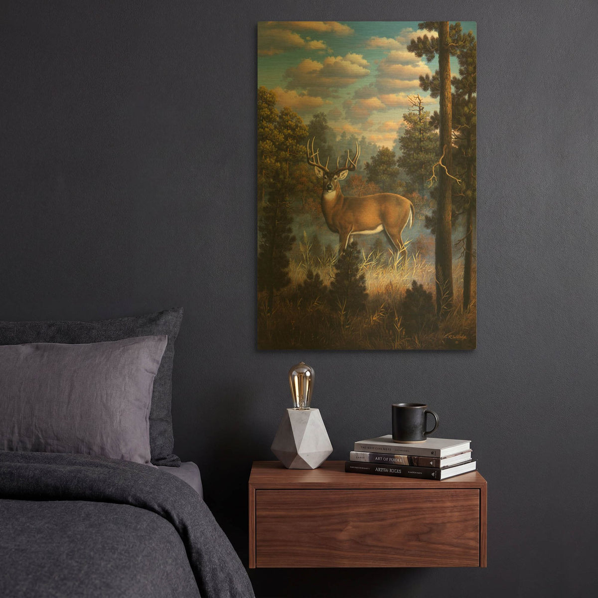 'Morning Light' By R. Hed Gold Metal Wall Art