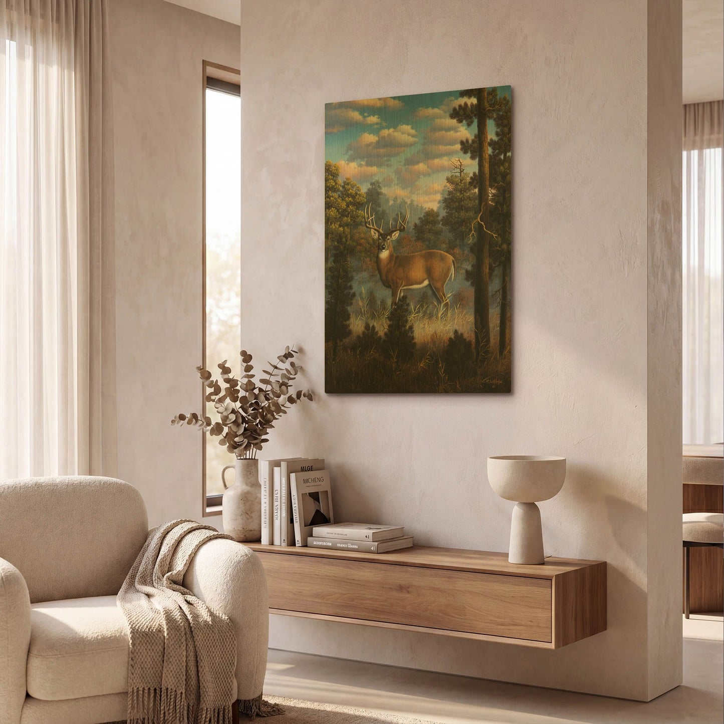 'Morning Light' By R. Hed Gold Metal Wall Art