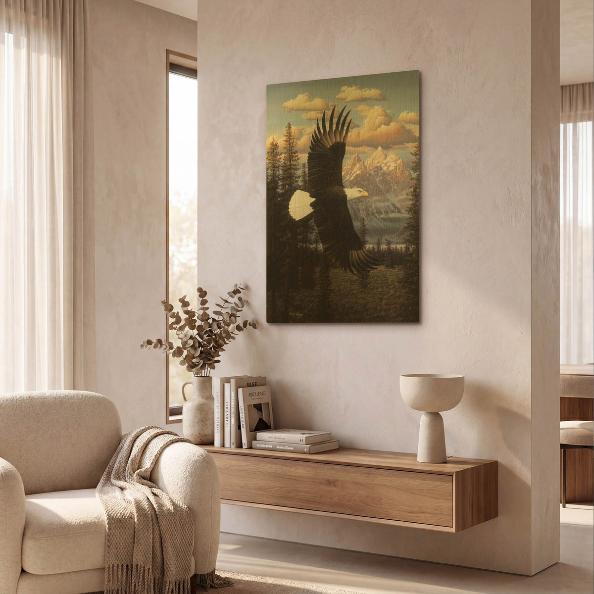 'Land Of The Free' By R. Hed Gold Metal Wall Art