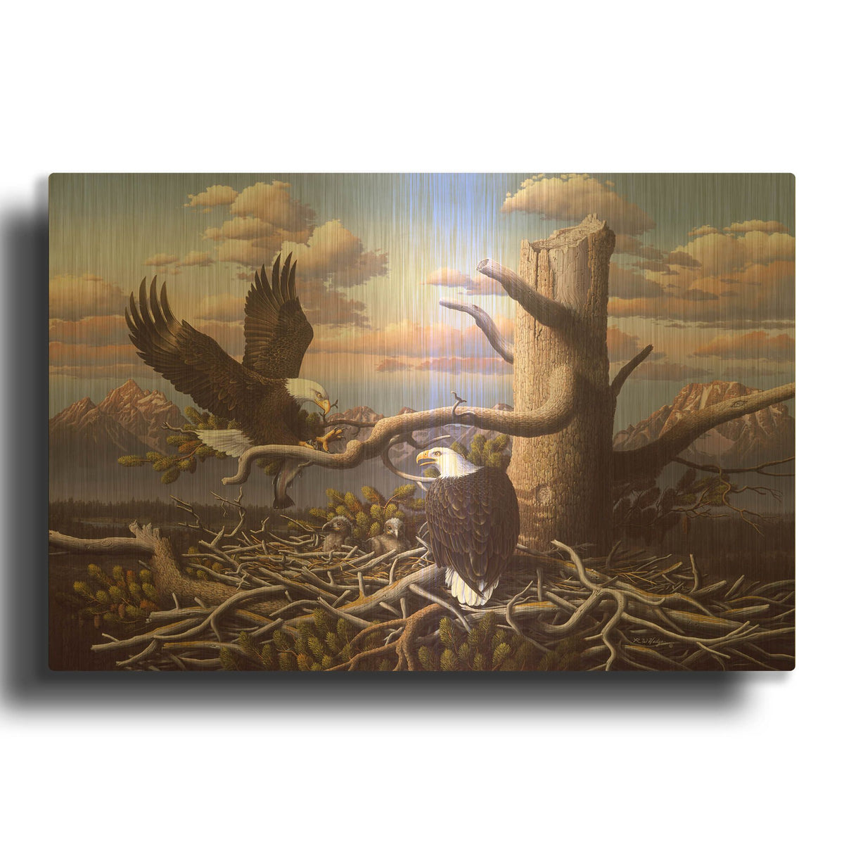 'Raising Freedom' By R. Hed Gold Metal Wall Art