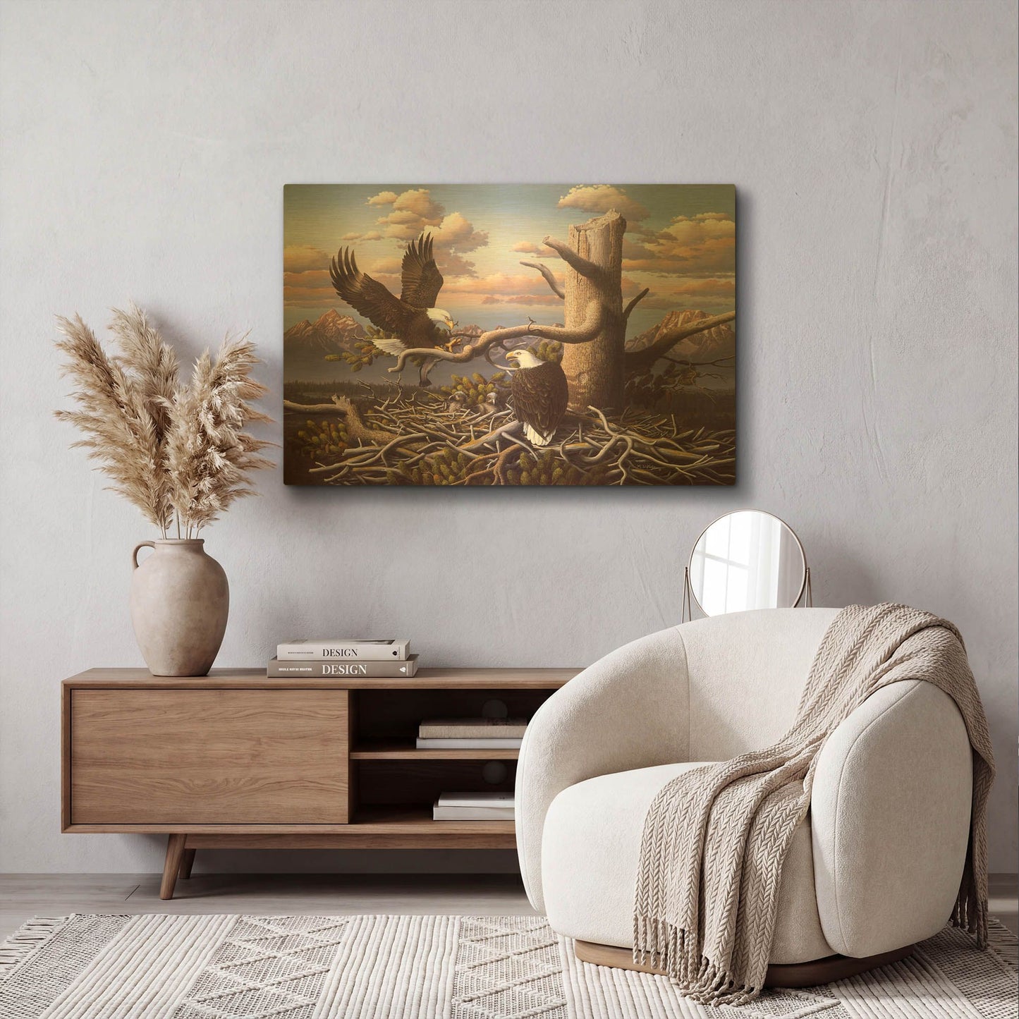 'Raising Freedom' By R. Hed Gold Metal Wall Art