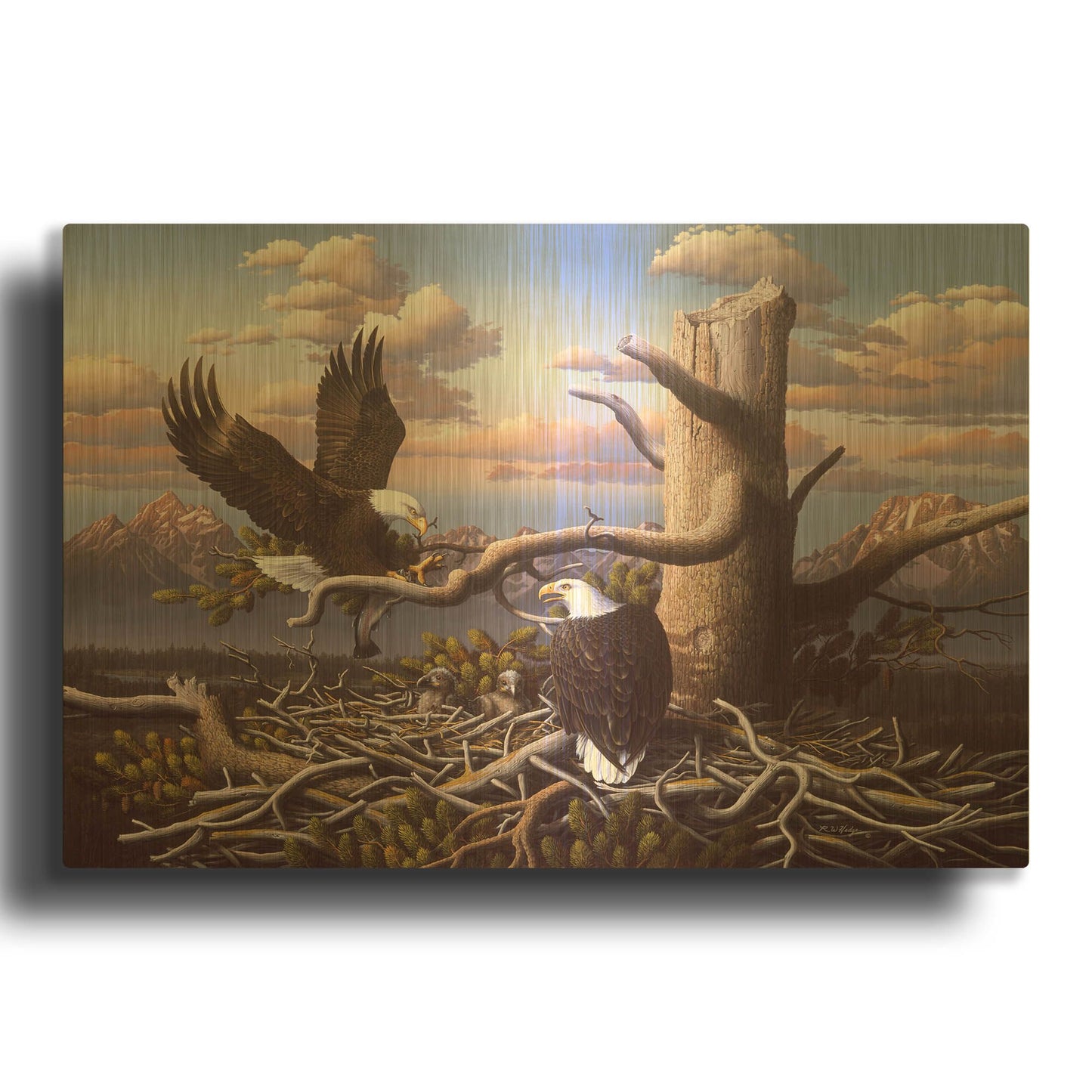 'Raising Freedom' By R. Hed Gold Metal Wall Art