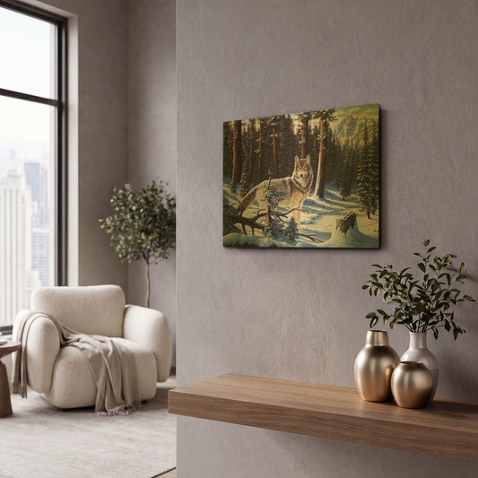 'Big Timber' By R. Hed Gold Metal Wall Art