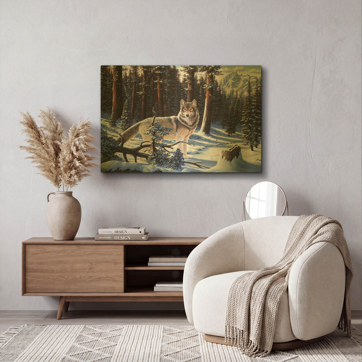 'Big Timber' By R. Hed Gold Metal Wall Art