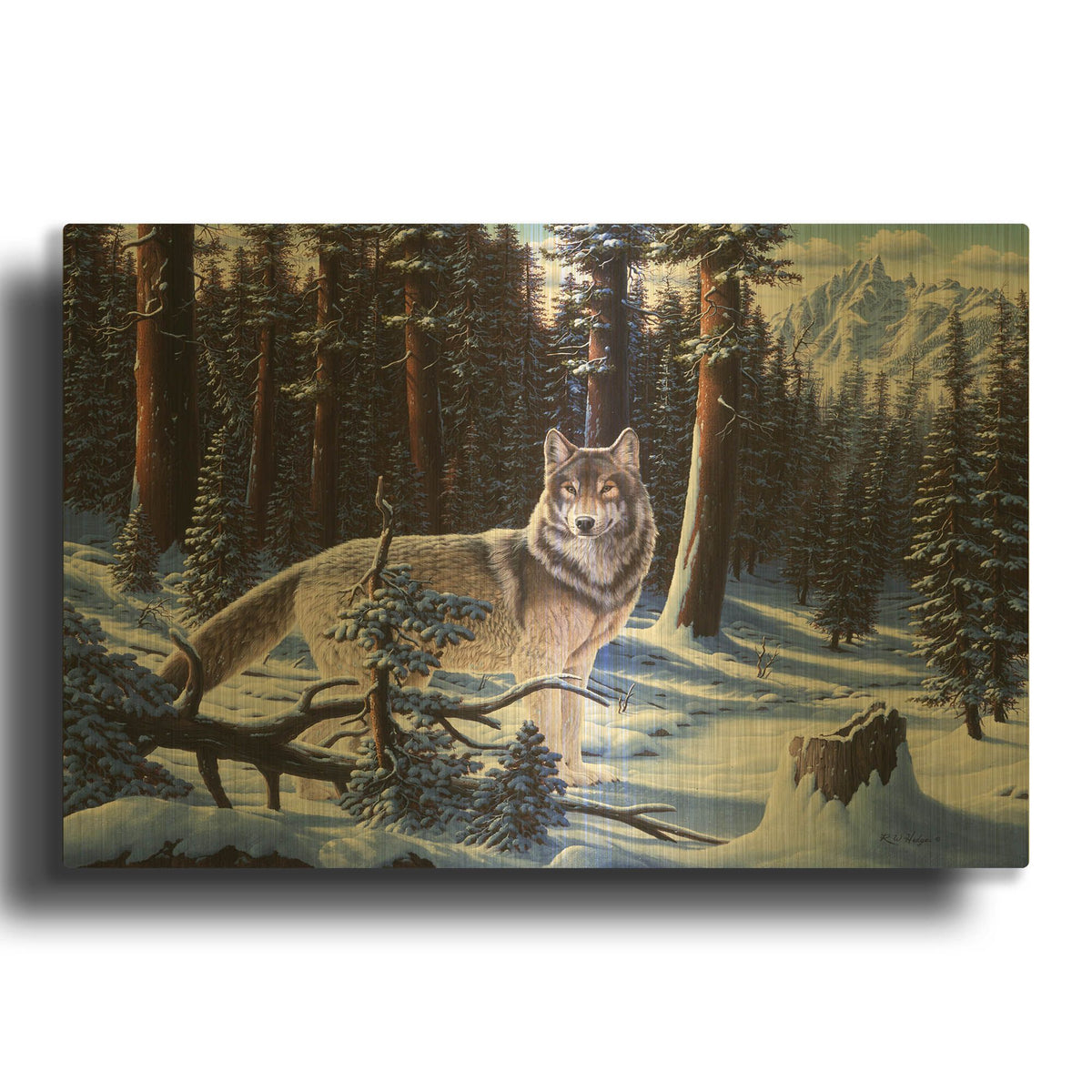 'Big Timber' By R. Hed Gold Metal Wall Art