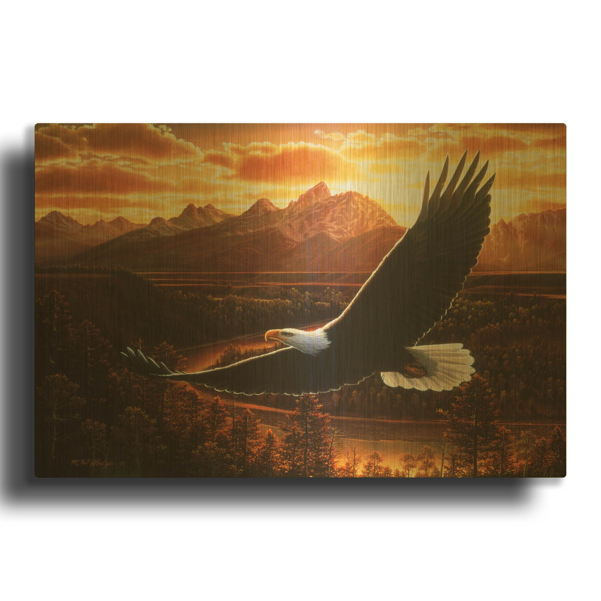 'Evening Cruise' By R. Hed Gold Metal Wall Art