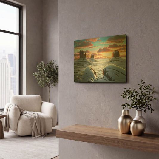'Tres Hombres' By R. Hed Gold Metal Wall Art
