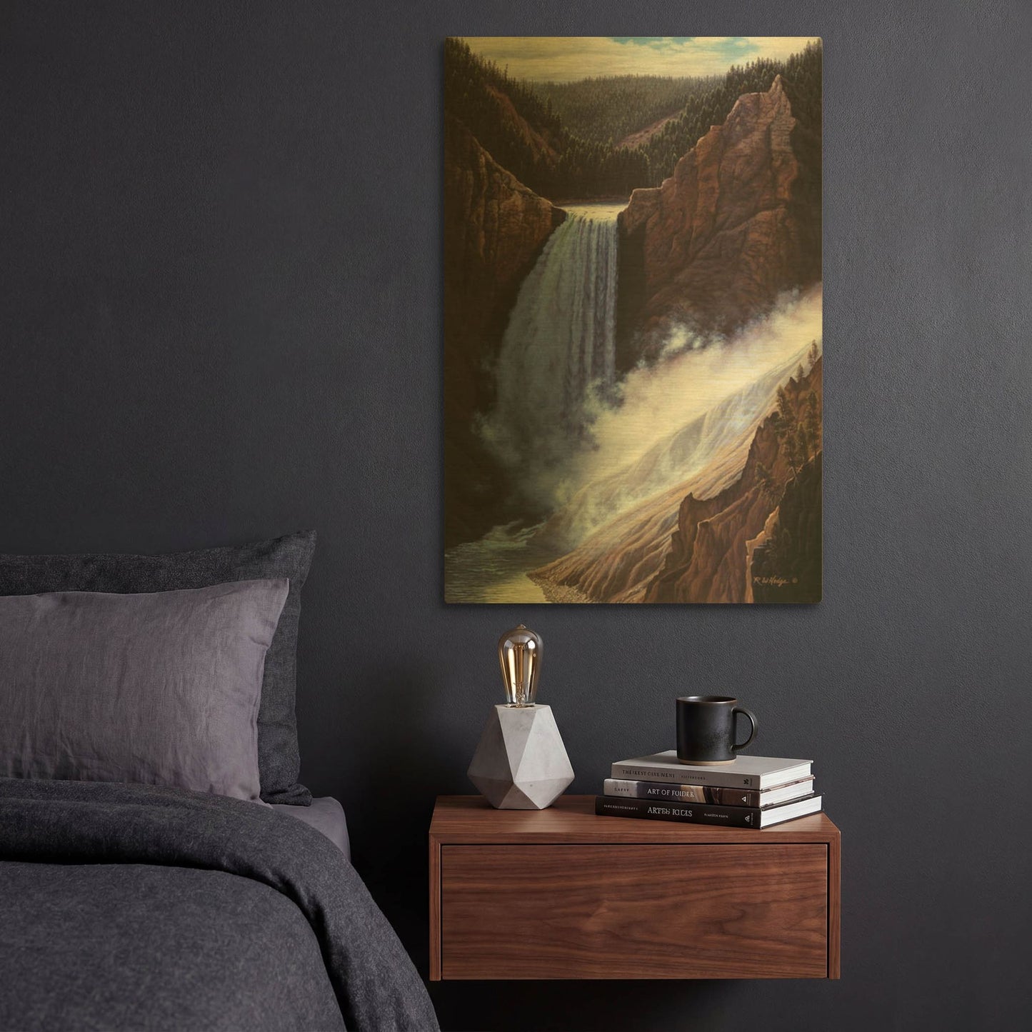 'The Voice Of Yellowstone' By R. Hed Gold Metal Wall Art