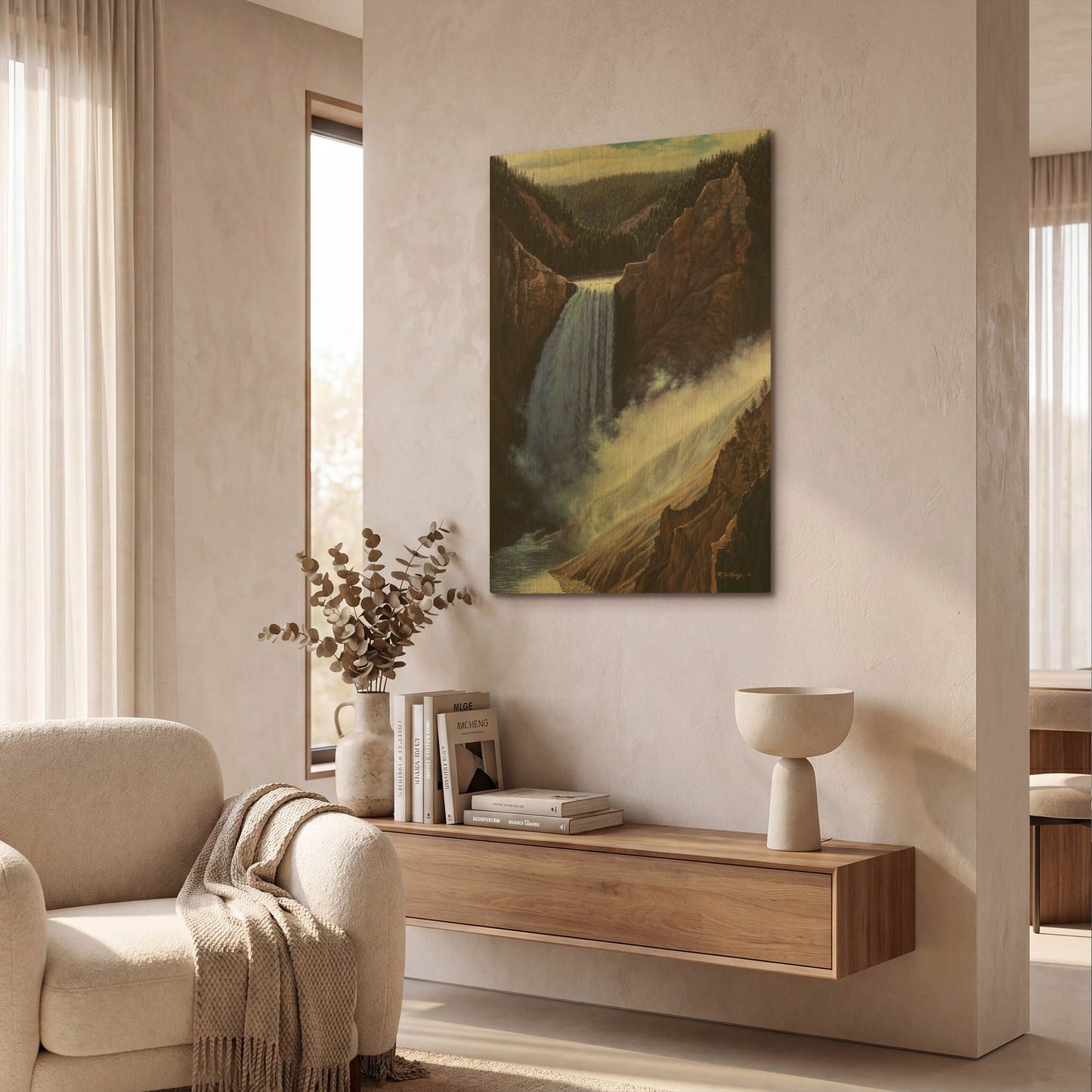 'The Voice Of Yellowstone' By R. Hed Gold Metal Wall Art