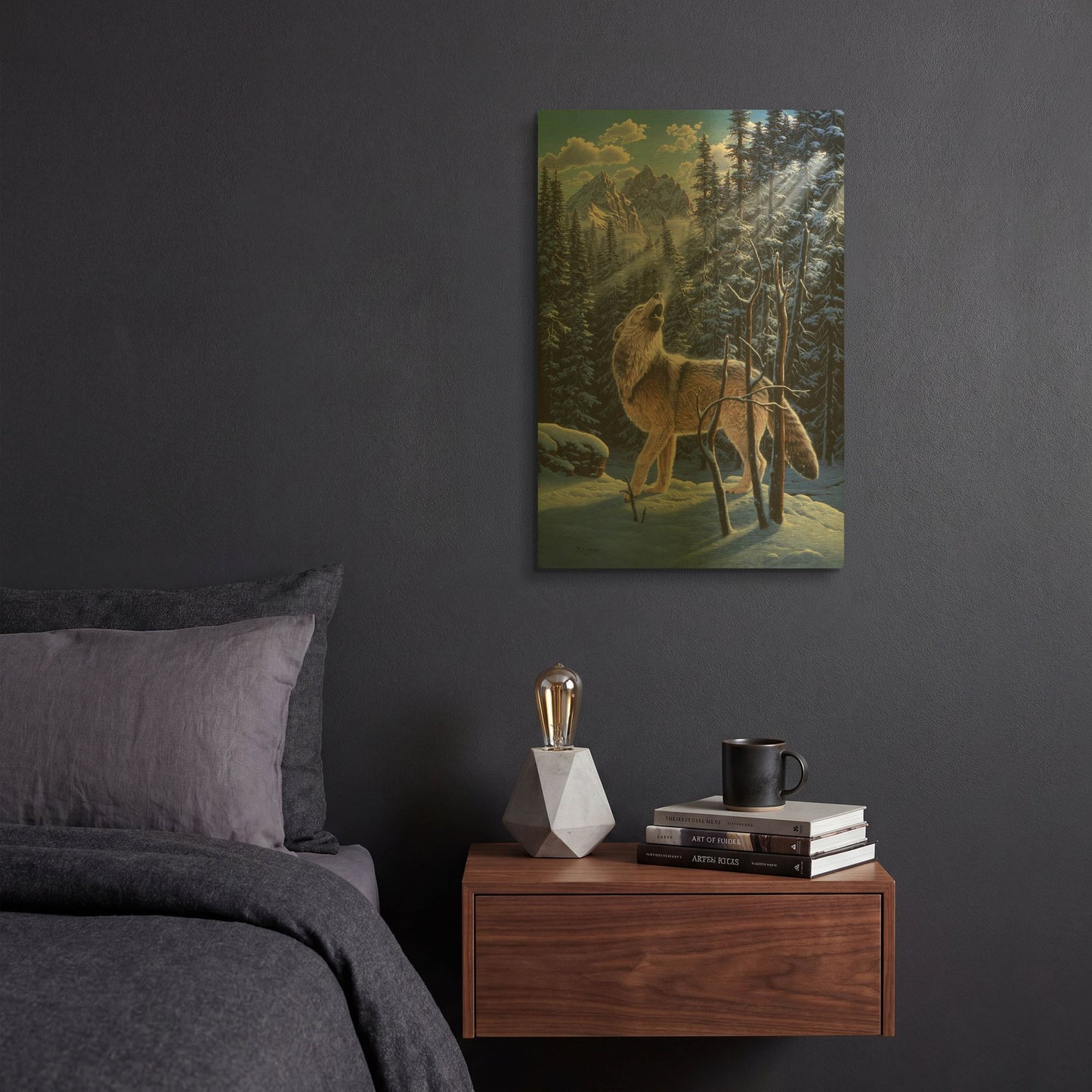 'In The Still Of The Tetons' By R. Hed Gold Metal Wall Art