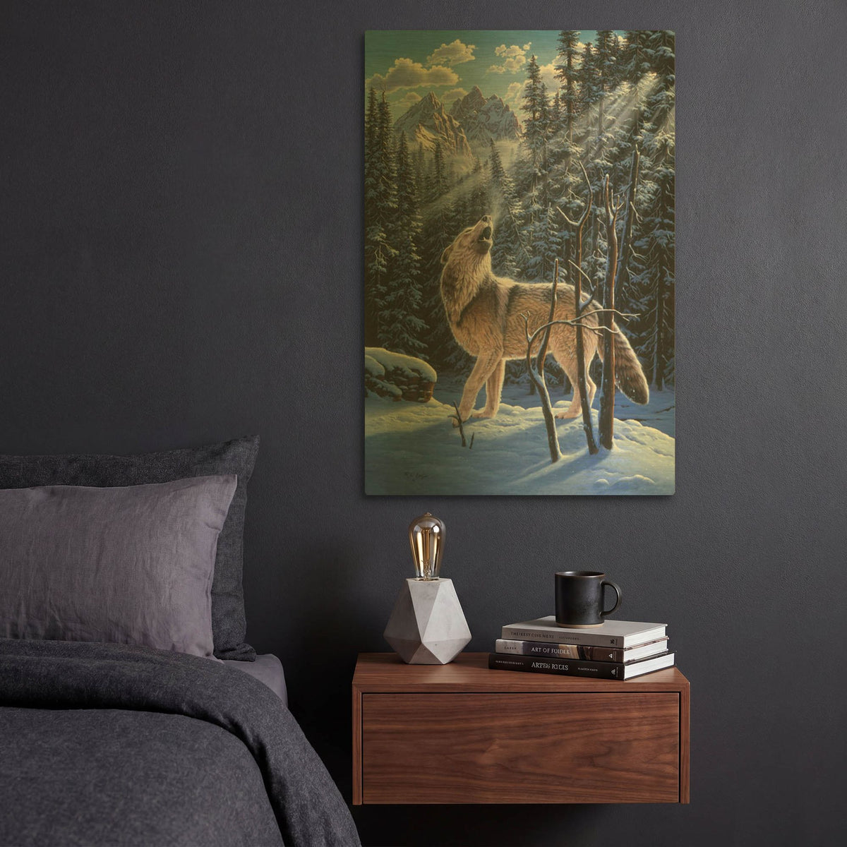 'In The Still Of The Tetons' By R. Hed Gold Metal Wall Art