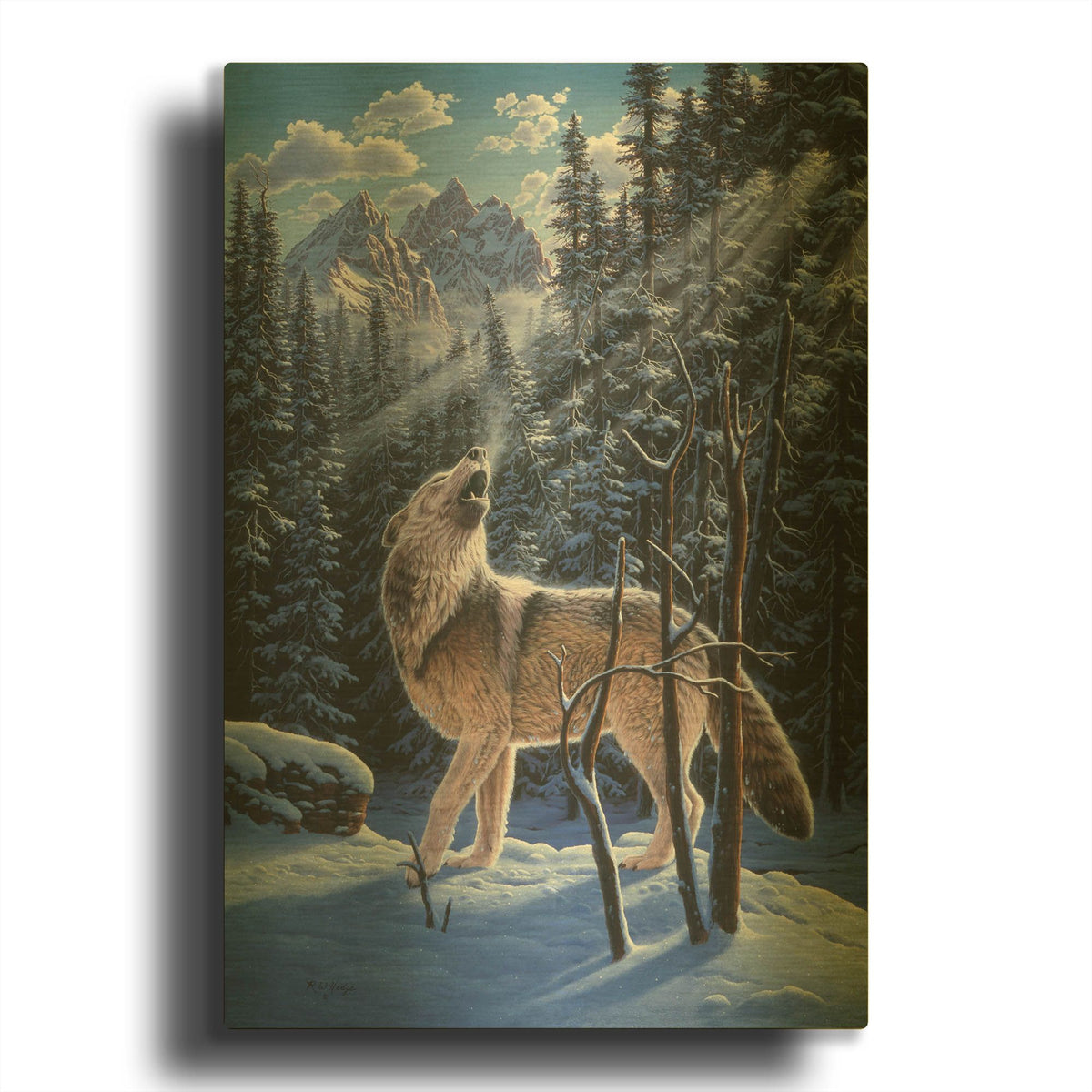 'In The Still Of The Tetons' By R. Hed Gold Metal Wall Art