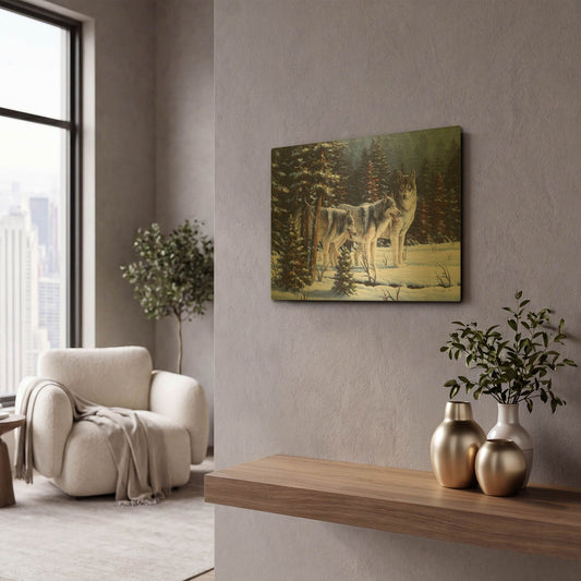 'Winter Coats' By R. Hed Gold Metal Wall Art