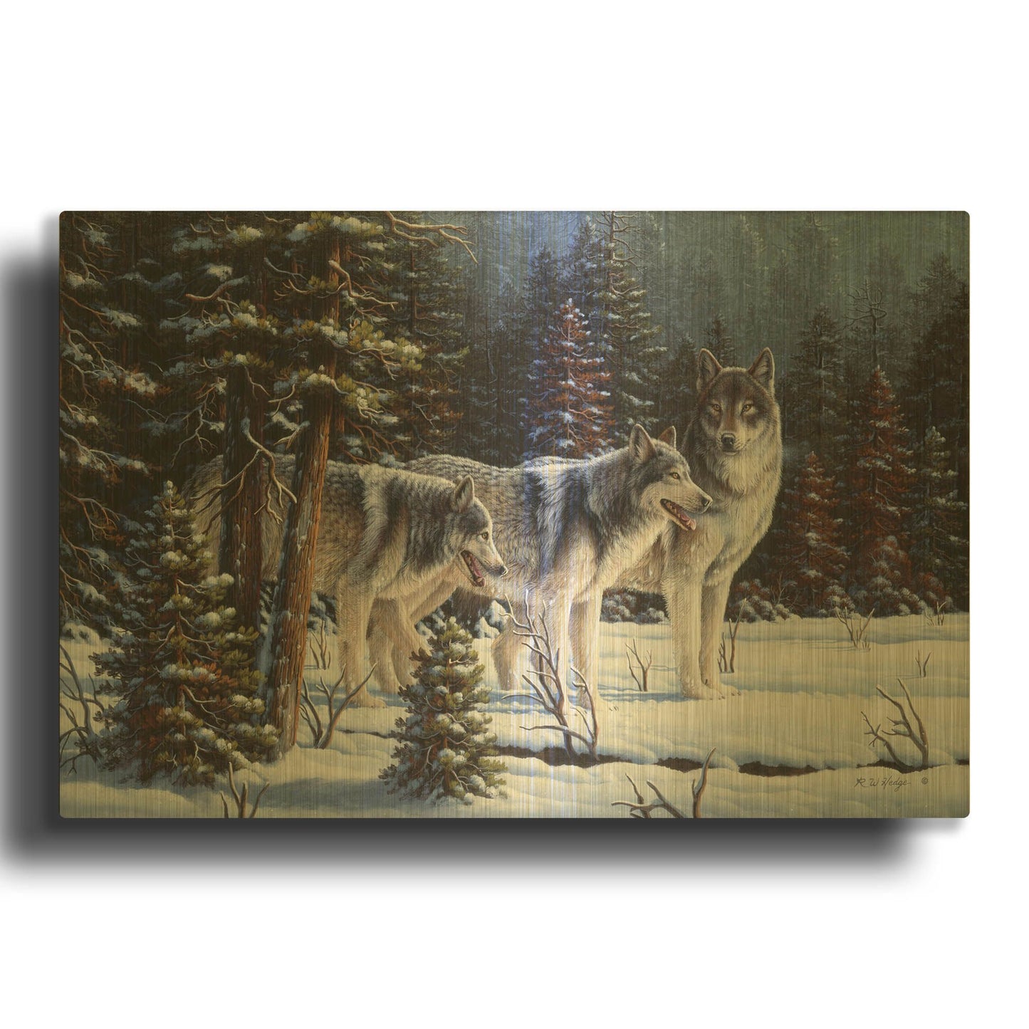 'Winter Coats' By R. Hed Gold Metal Wall Art