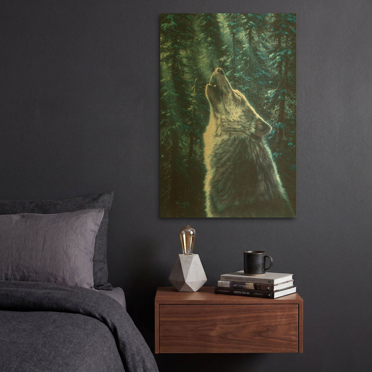 'Moonlight' By R. Hed Gold Metal Wall Art