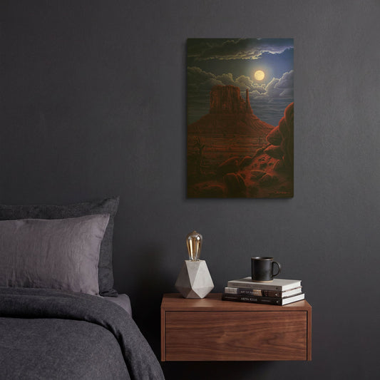 'Navaho Moon' By R. Hed Gold Metal Wall Art