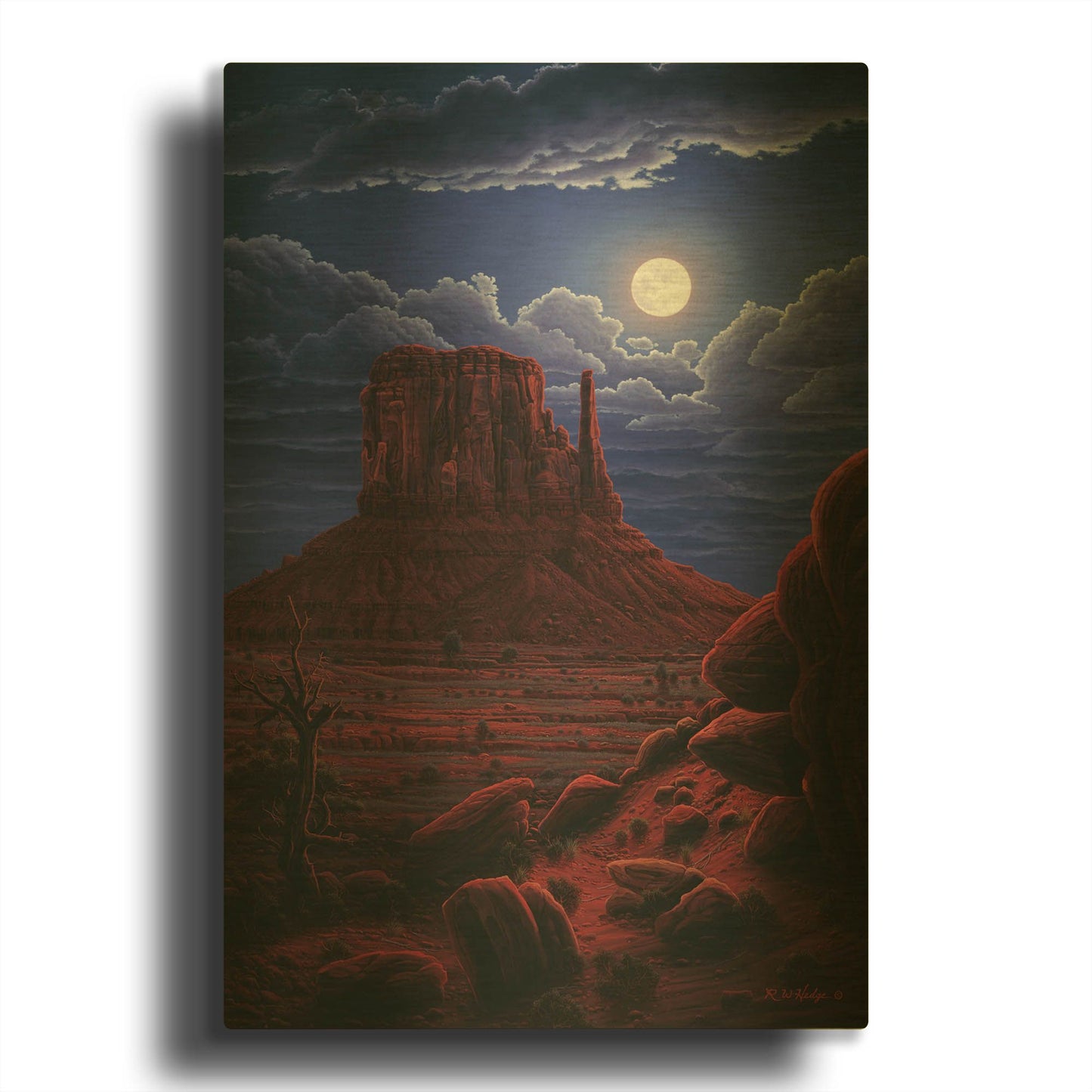 'Navaho Moon' By R. Hed Gold Metal Wall Art