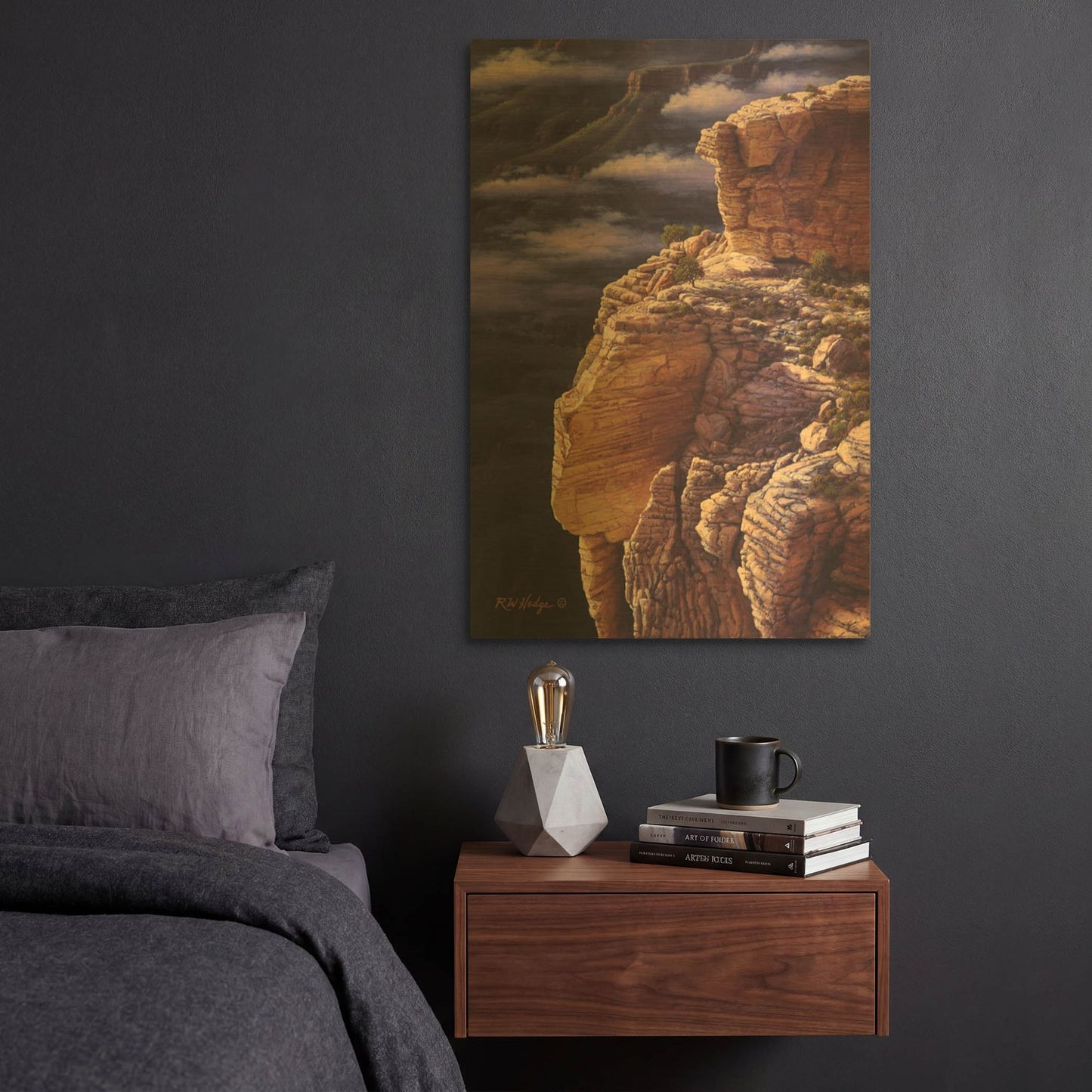 'Simple Sanctuary' By R. Hed Gold Metal Wall Art