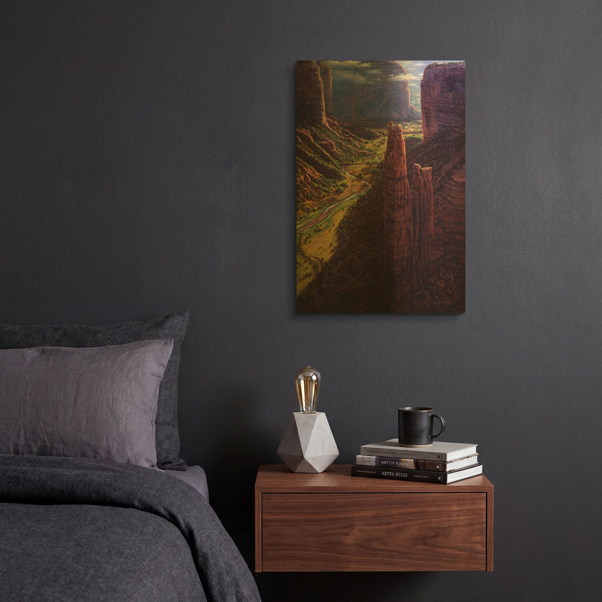 'Chasm Of Dreams' By R. Hed Gold Metal Wall Art