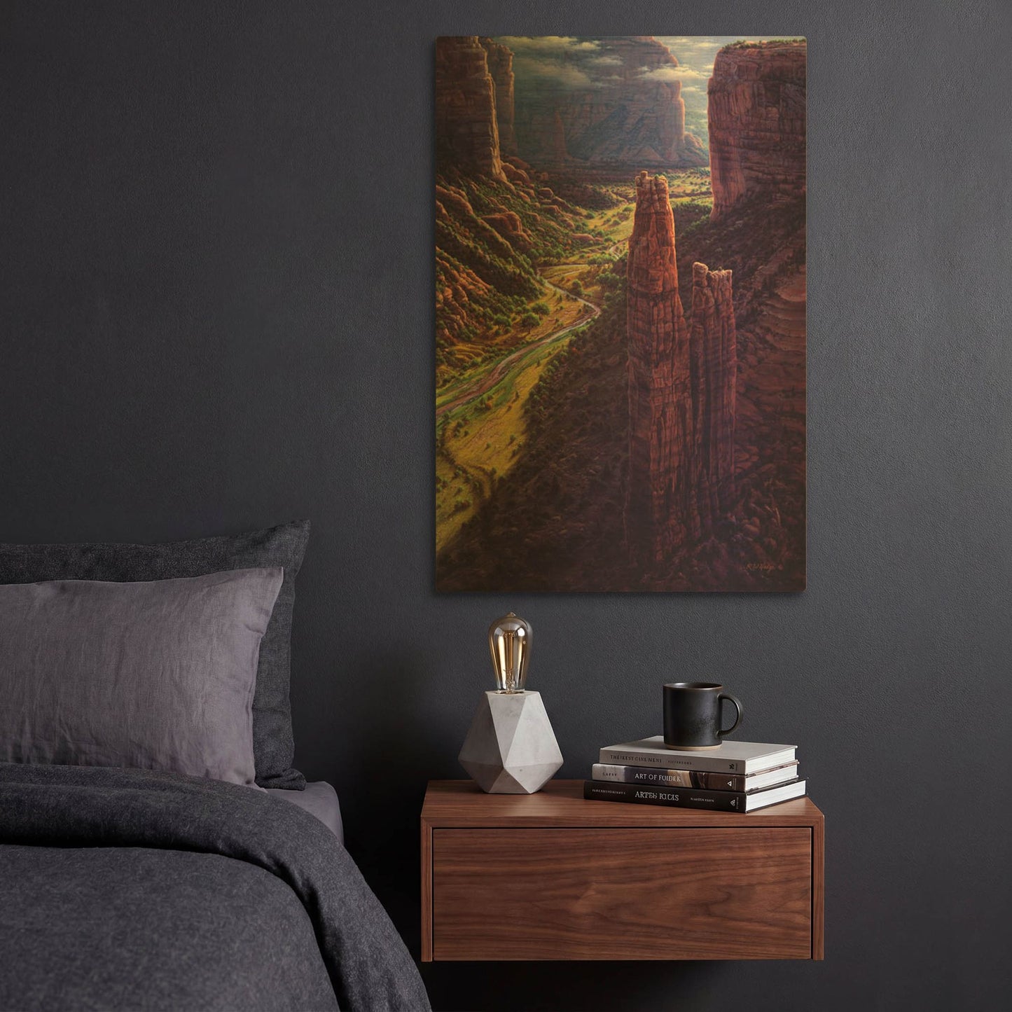 'Chasm Of Dreams' By R. Hed Gold Metal Wall Art