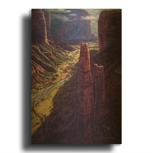 'Chasm Of Dreams' By R. Hed Gold Metal Wall Art