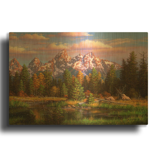 'Harmonious Retreat' By R. Hed Gold Metal Wall Art