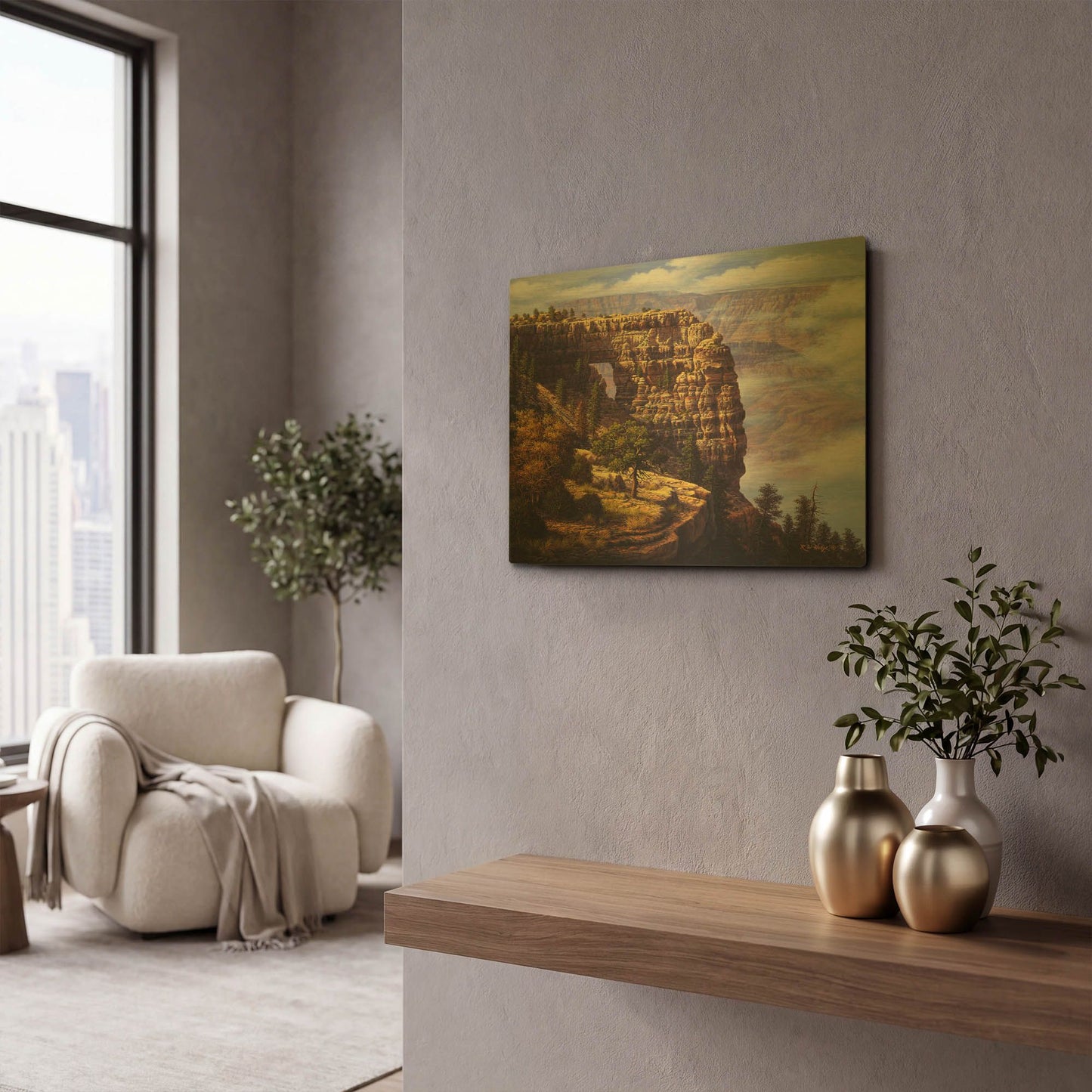 'Angel' By R. Hed Gold Metal Wall Art