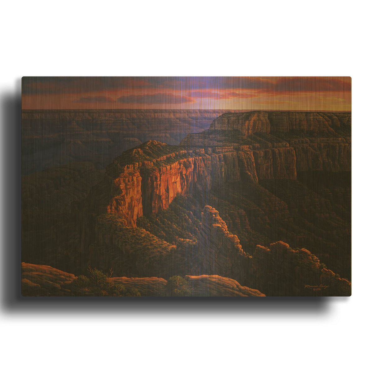 'Fleeting Embers' By R. Hed Gold Metal Wall Art