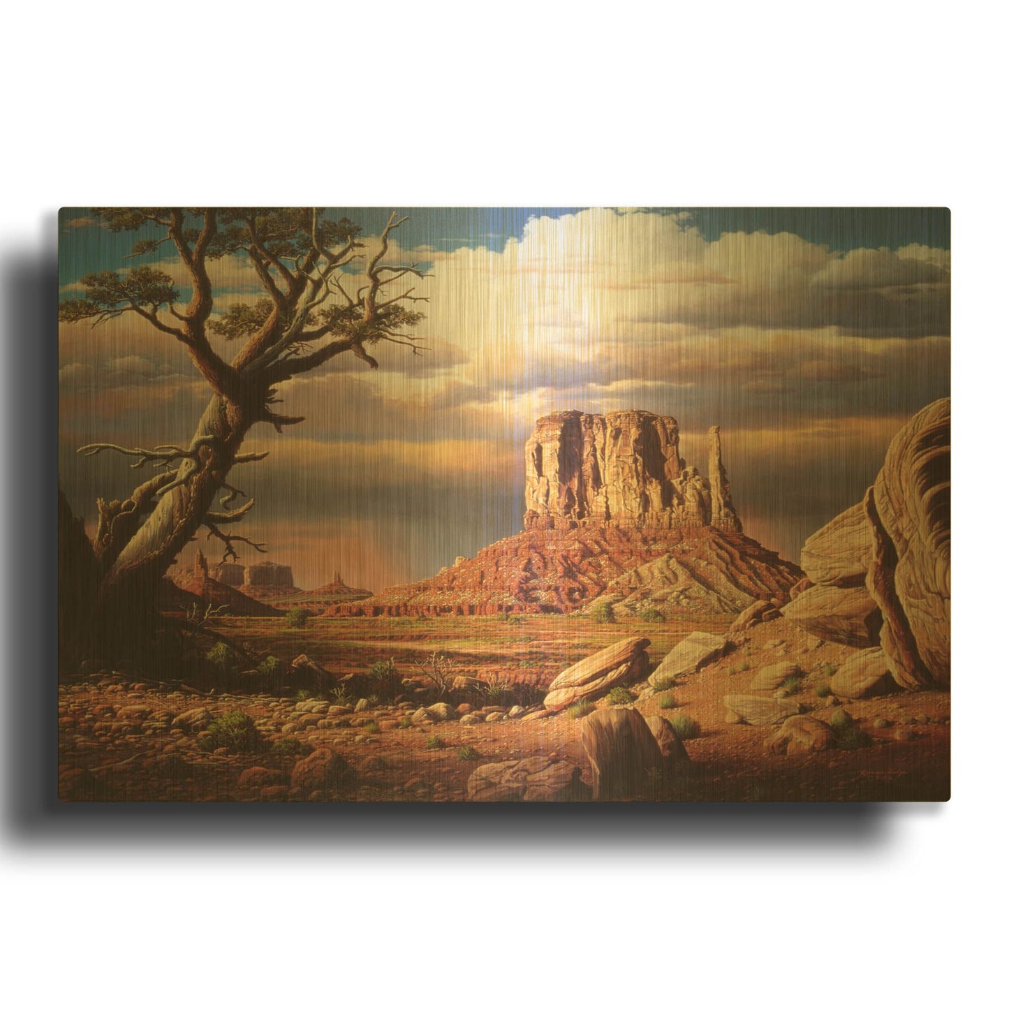 'Home To The Sun' By R. Hed Gold Metal Wall Art