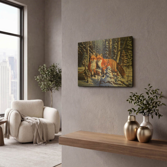 'Touch of Red' By R. Hed Gold Metal Wall Art
