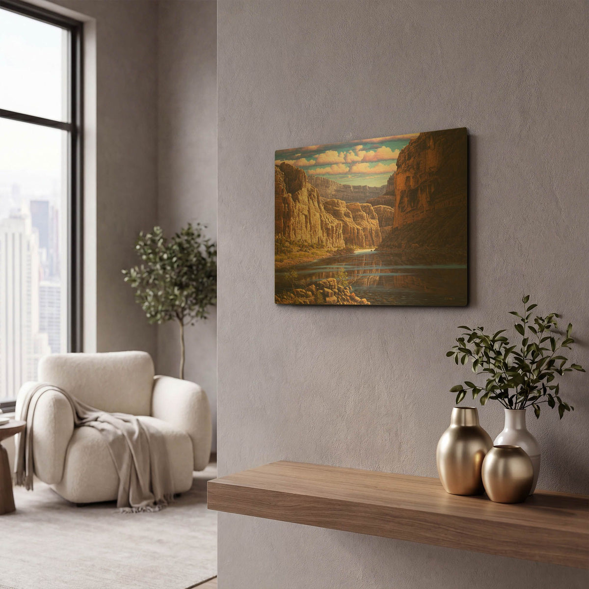'Eternal Waters' By R. Hed Gold Metal Wall Art