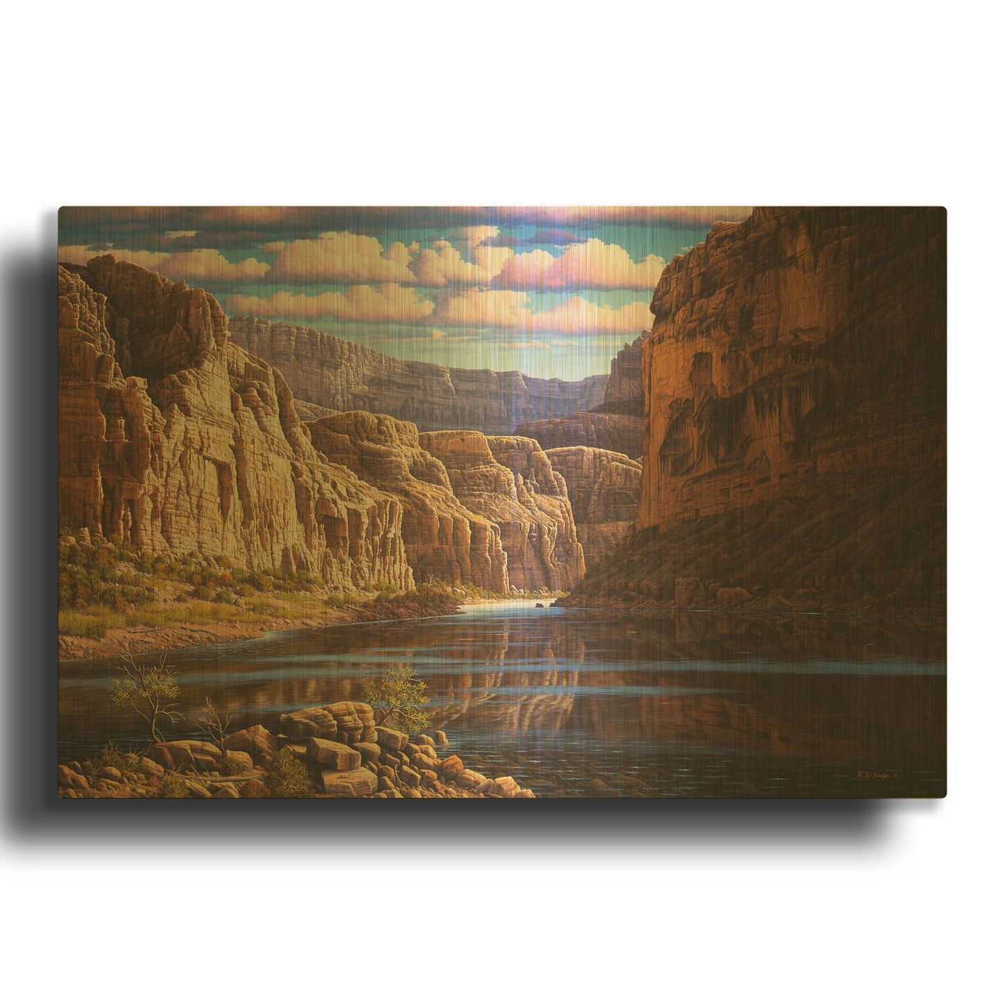 'Eternal Waters' By R. Hed Gold Metal Wall Art
