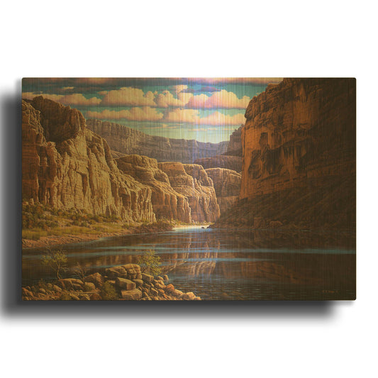 'Eternal Waters' By R. Hed Gold Metal Wall Art