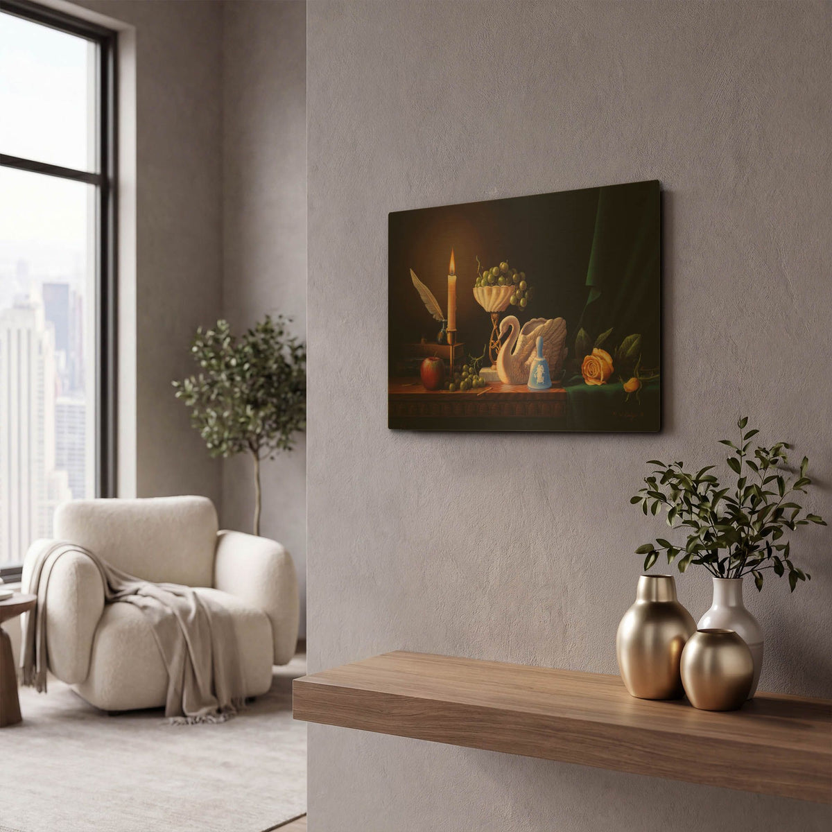 'Silent Grace' By R. Hed Gold Metal Wall Art