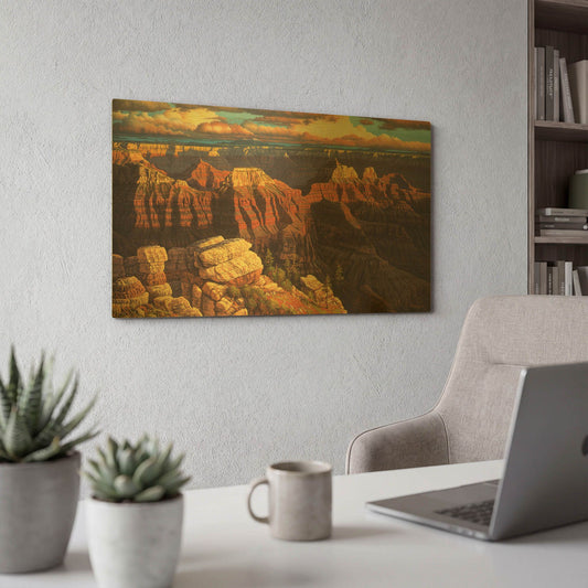 'Surrender To The Ages' By R. Hed Gold Metal Wall Art